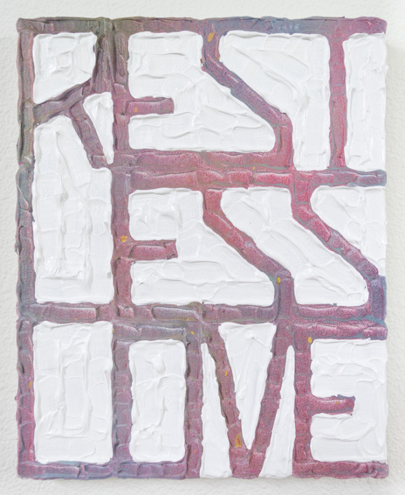 No Vacation, 2017, acrylic on canvas, 10 x 8 inches.