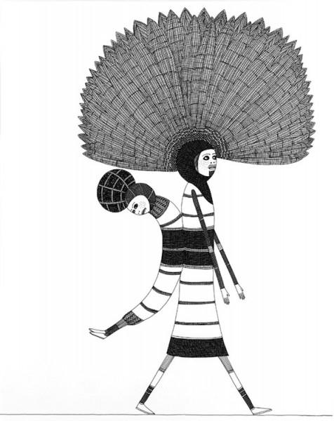 Laylah Ali, Untitled, 2006-7, ink and graphite on paper, 24 x 19 inches.