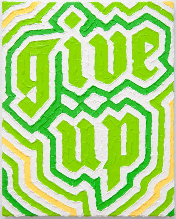 Calvin Ross Carl, Big Town Small Dreamer (Give Up) 2014, acrylic on canvas, 20 x 16 inches.