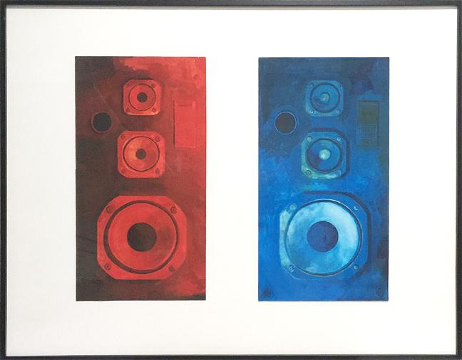 Anthony Palocci Jr., Cleanse, Fold, and Manipulate, 2016, gouache on paper in two parts, 24 x 12 inches each.