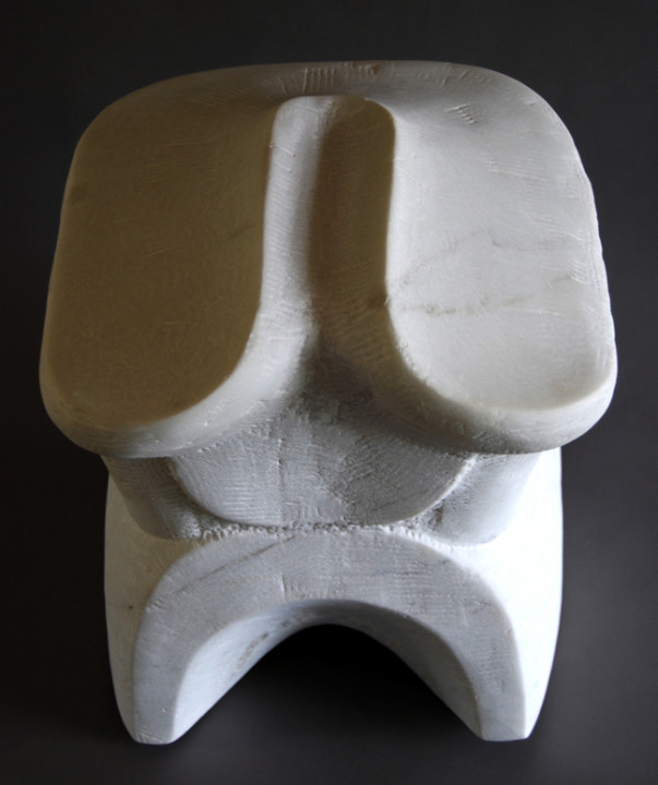 Seth David Friedman, Untitled, 2014, Carrara marble, 18 x 14 x 15 inches.
