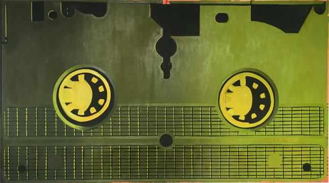 Anthony Palocci Jr, VHS, 2016, oil on canvas, 40 x 72 inches.