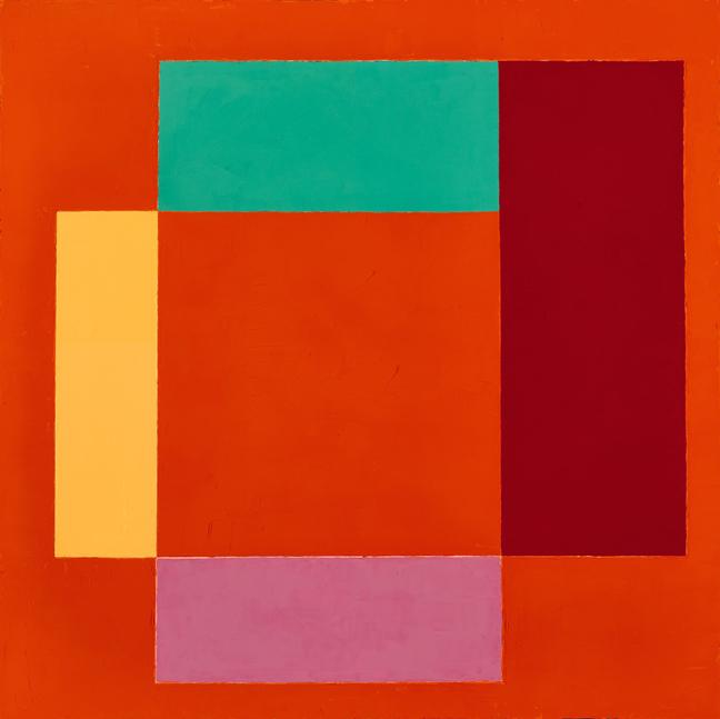 Michael Ottersen, Famous People in Bed, 2016, oil on canva, 24 x 24 inches.