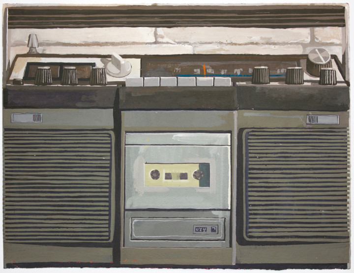 Radio, 2015, gouache on paper, 12 x 16 inches.