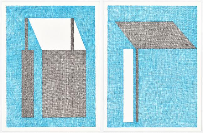 Michael Ottersen, Portrait of a Ladyfinger/Fontainebleau, 2016, ink on paper, 12 x 9 inches.