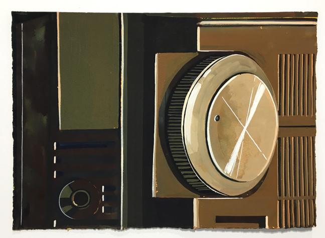 Anthony Palocci Jr., Volume Knob, 2016, gouache on paper, 11 x 15 inches